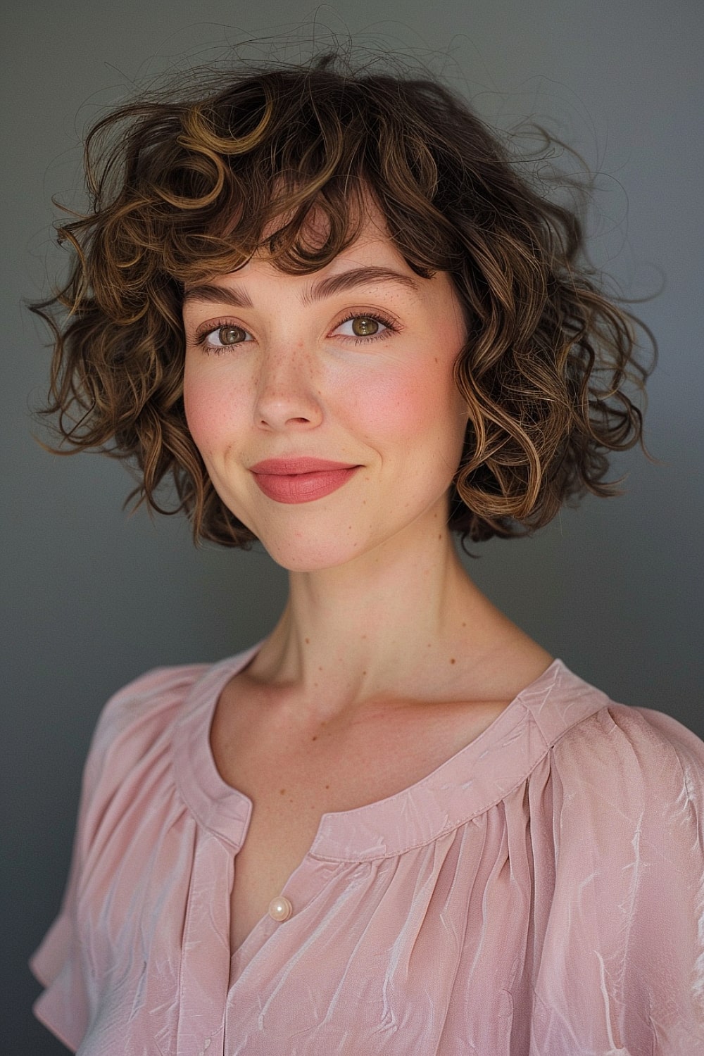 Short cute curly hairstyle
