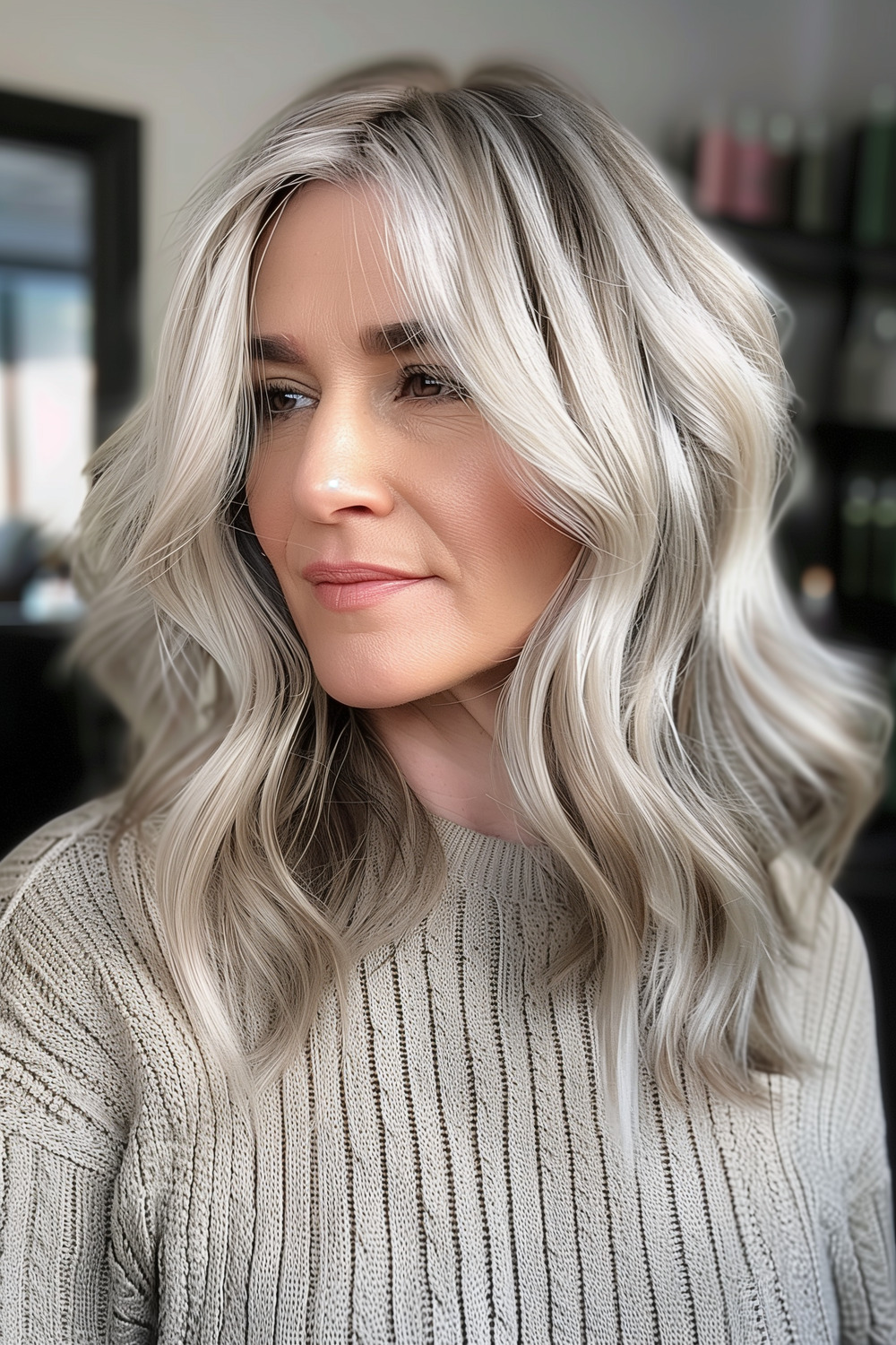 Ash blonde layers for a soft look