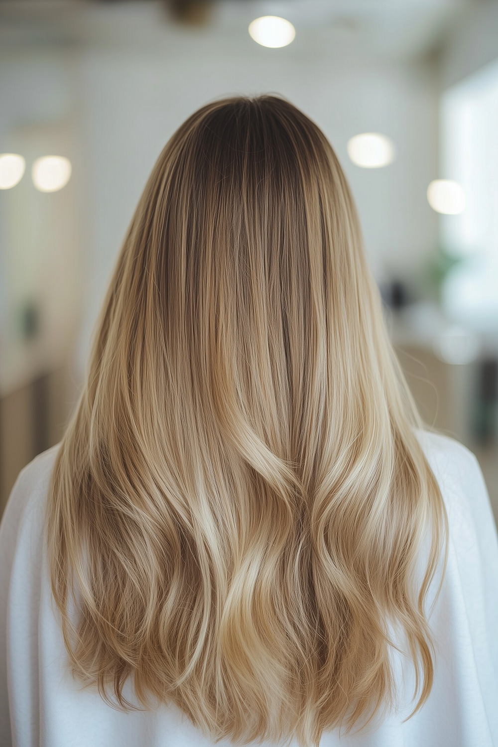 Beige blonde with subtle ombre