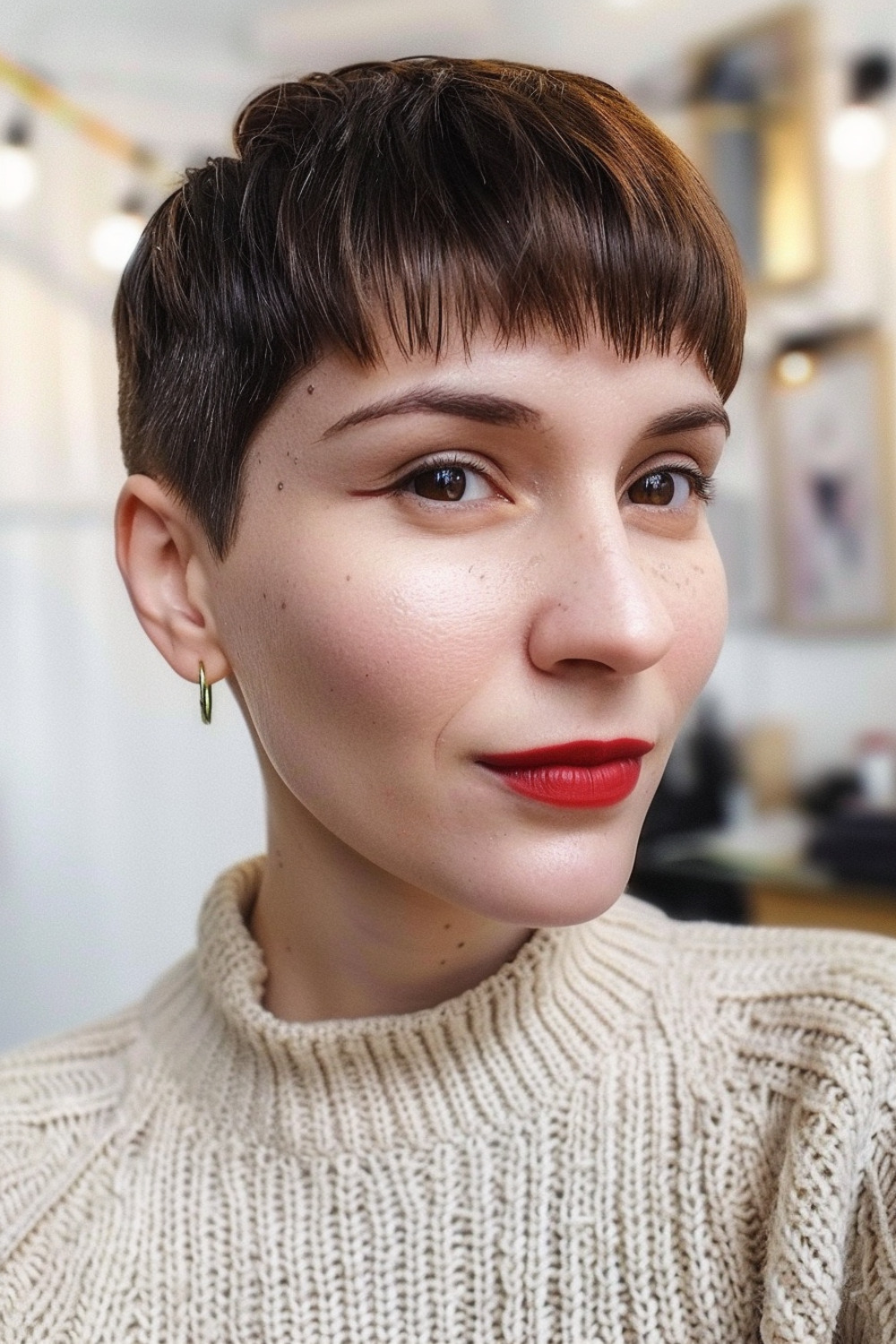 Blunt pixie cut
