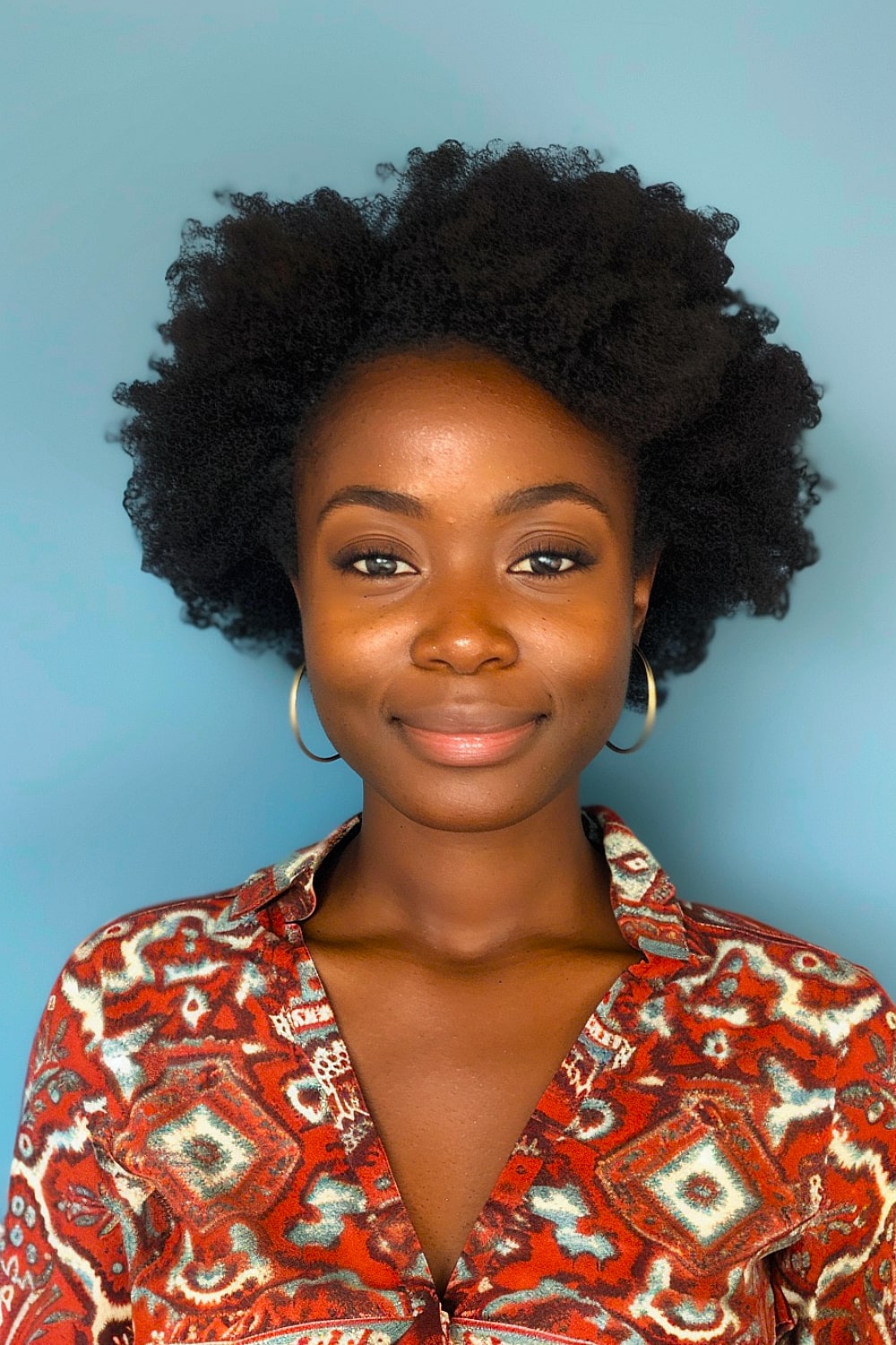 Afro curly hairstyle