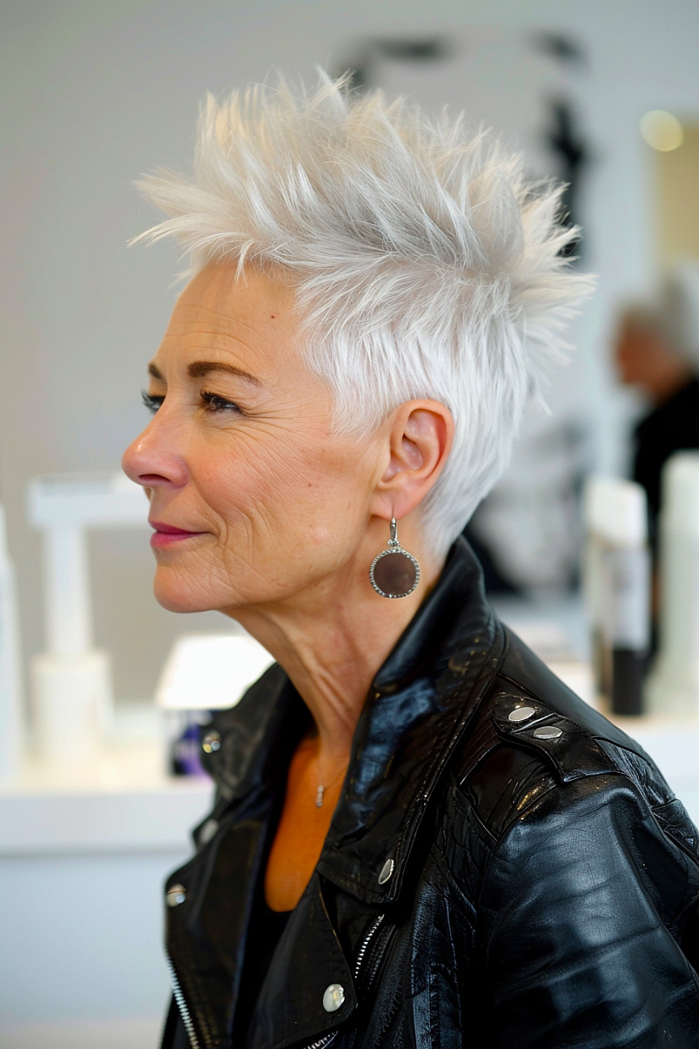 Edgy short hair for women over 60