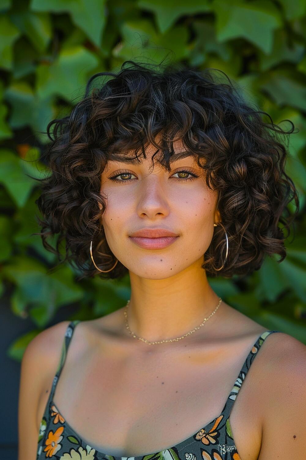 Short curly layered hair