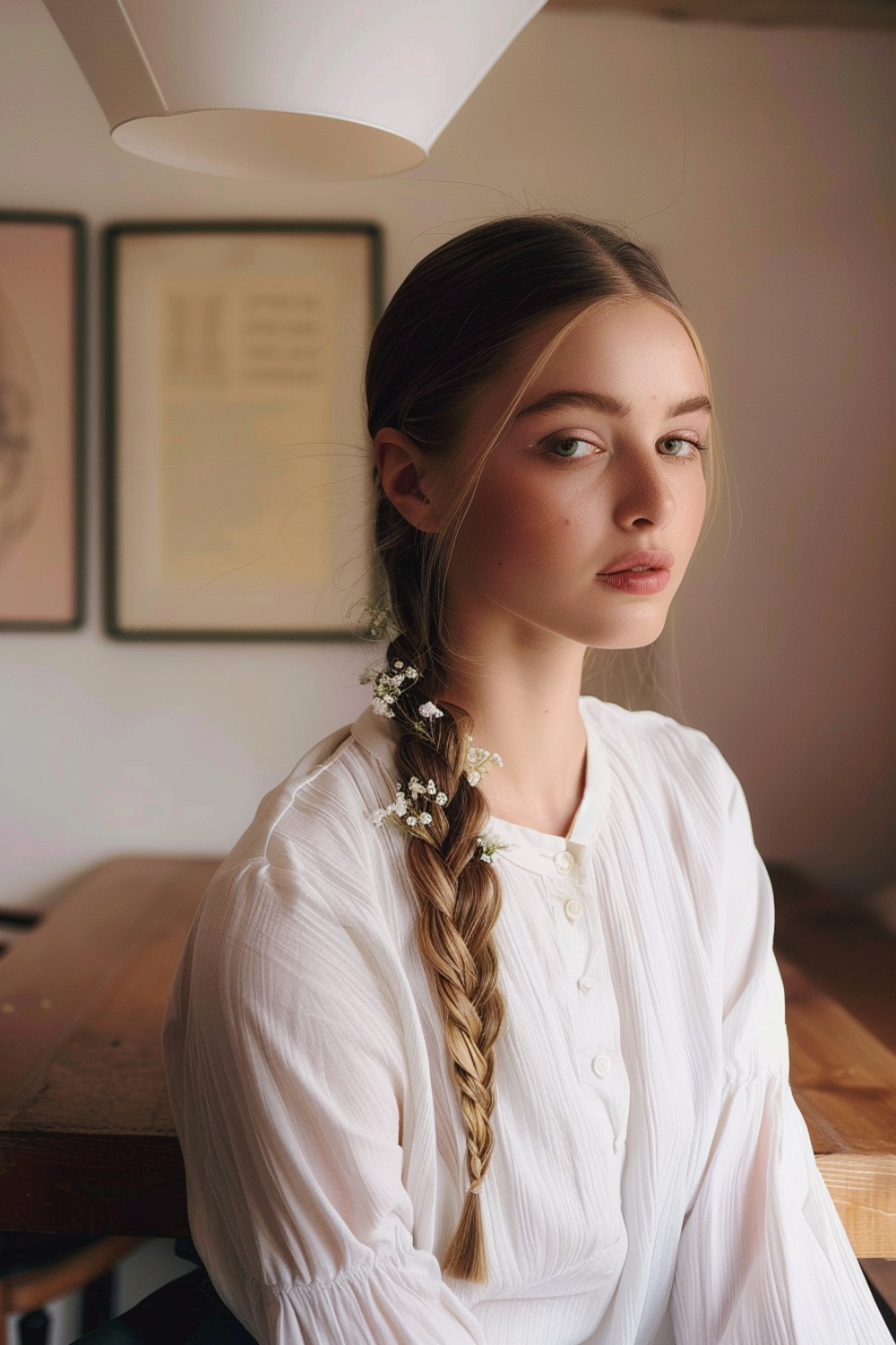 Braided ponytail with accessories