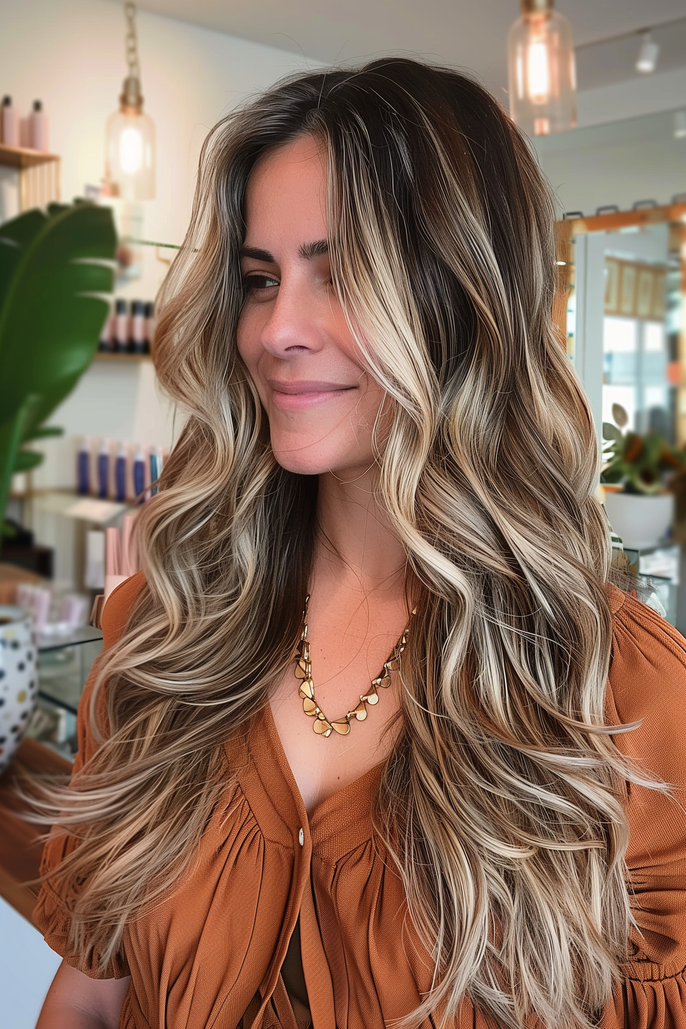 Butterfly cut with beachy waves