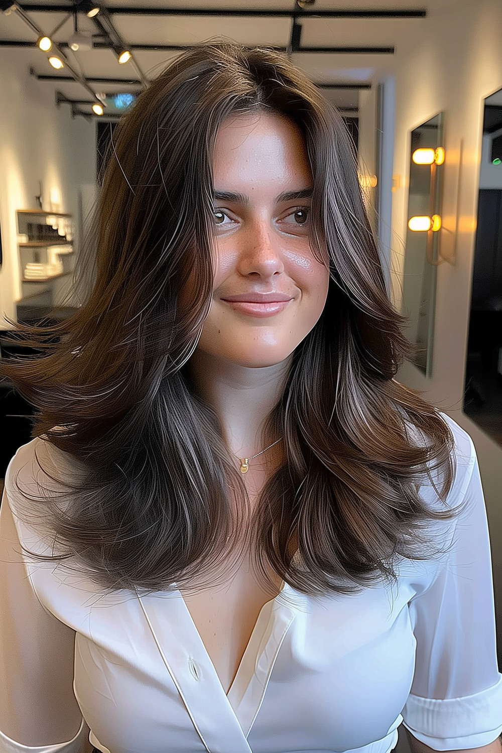 Butterfly cut with face-framing layers