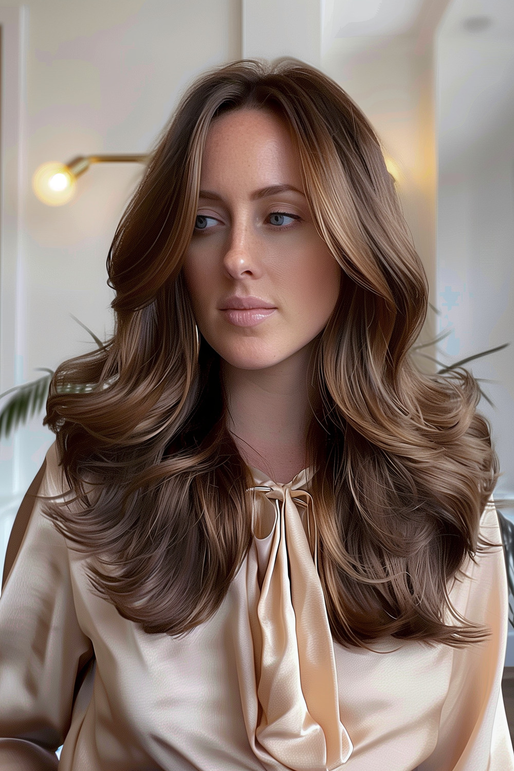 Butterfly cut with feathered layers