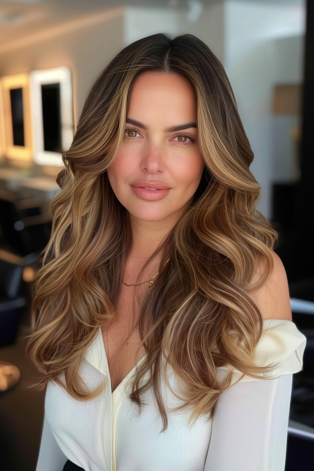 Butterfly cut with sun-kissed highlights