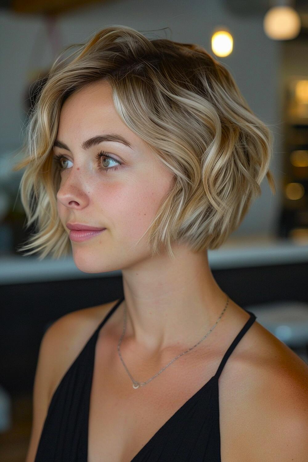 Chic layered choppy bob hairstyle