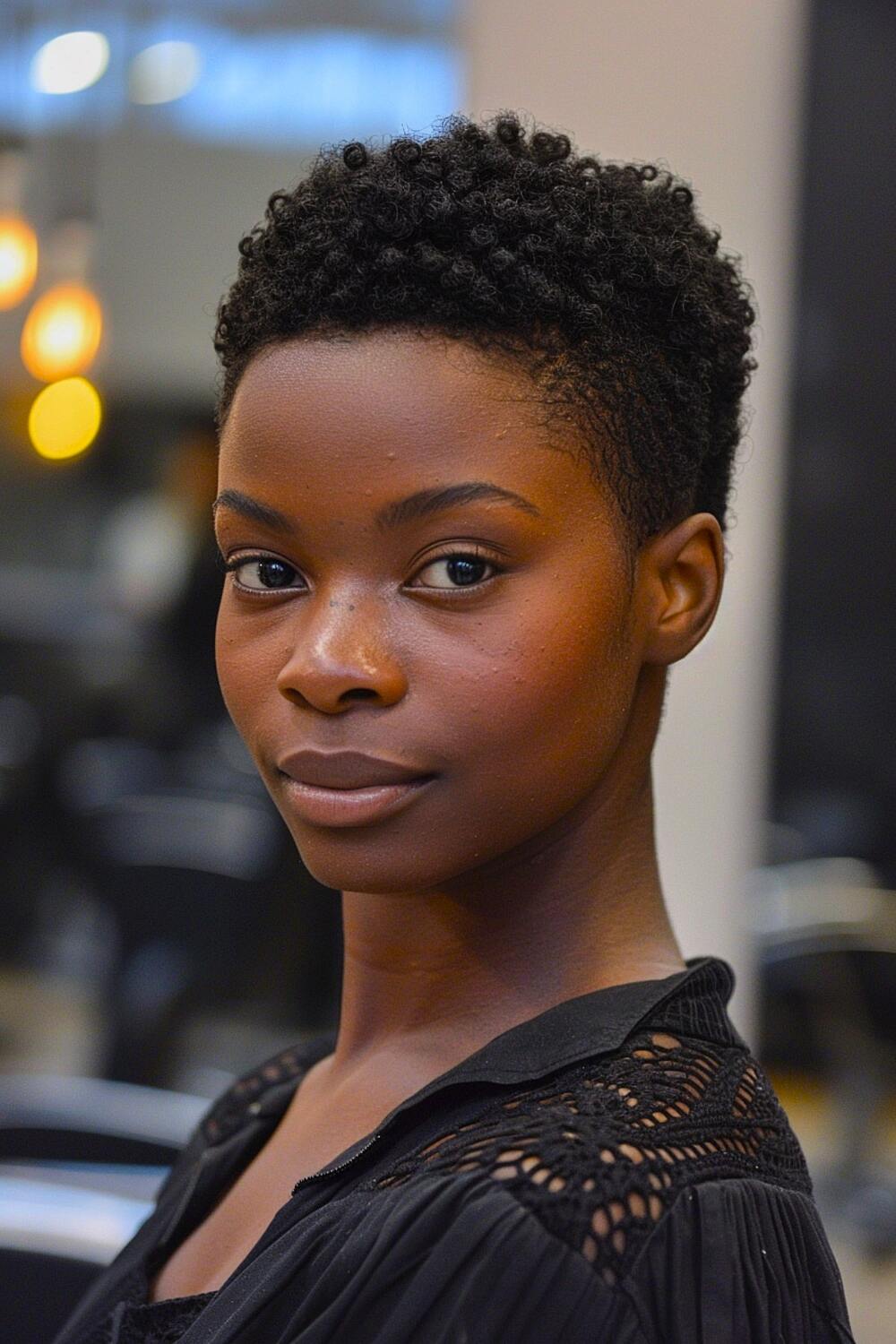Short curly pixie cut