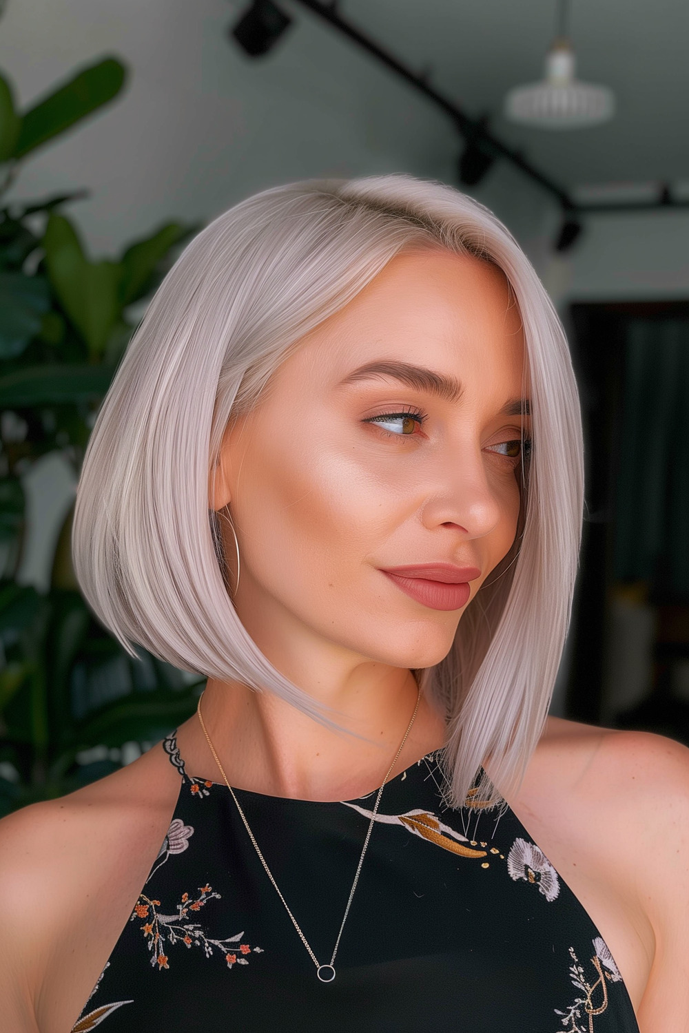Cool blonde asymmetrical cut