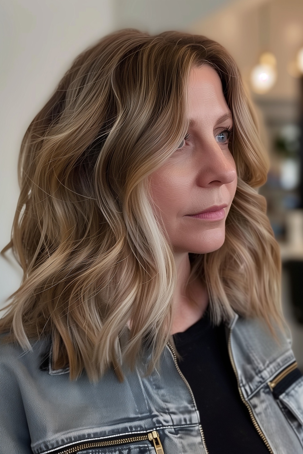 Dirty blonde with textured layers