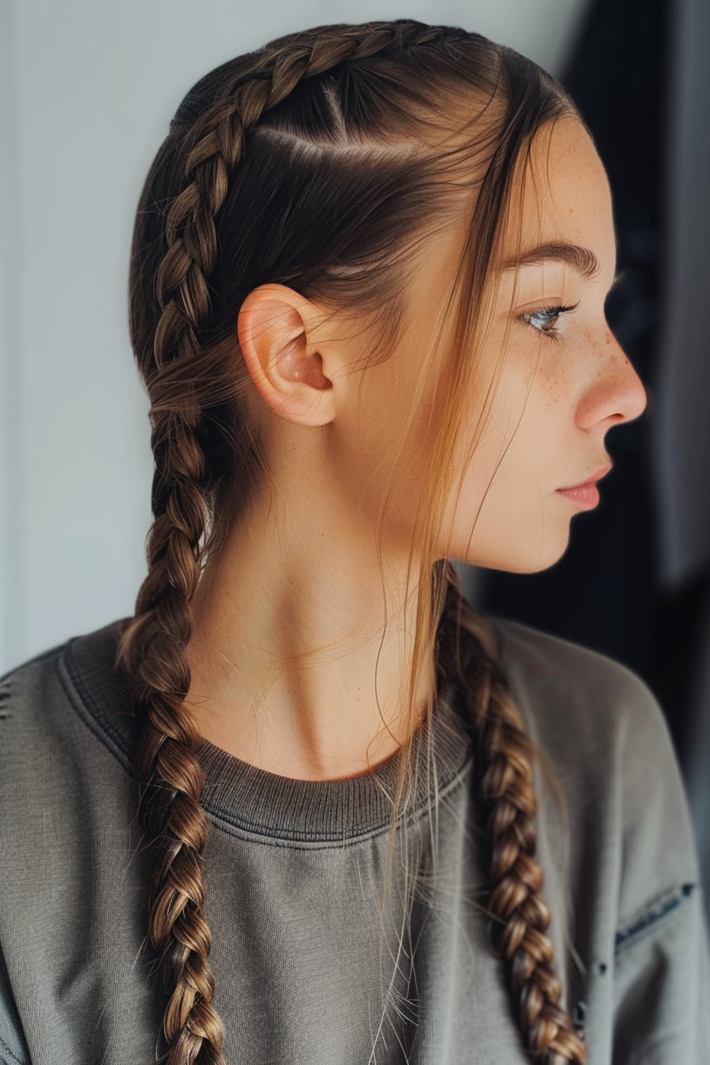Dutch braids with color melt
