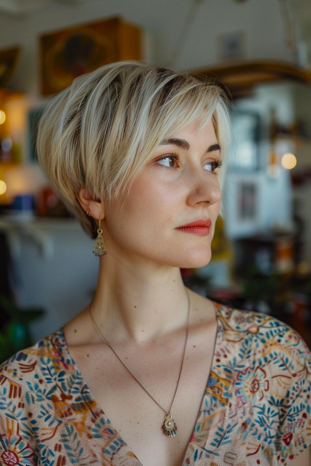 Ear-length bob for blonde hair