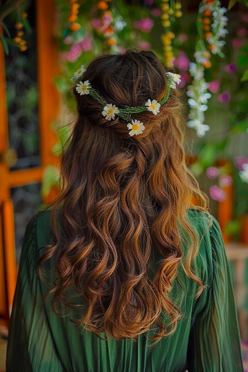 Easy cottagecore hairstyle
