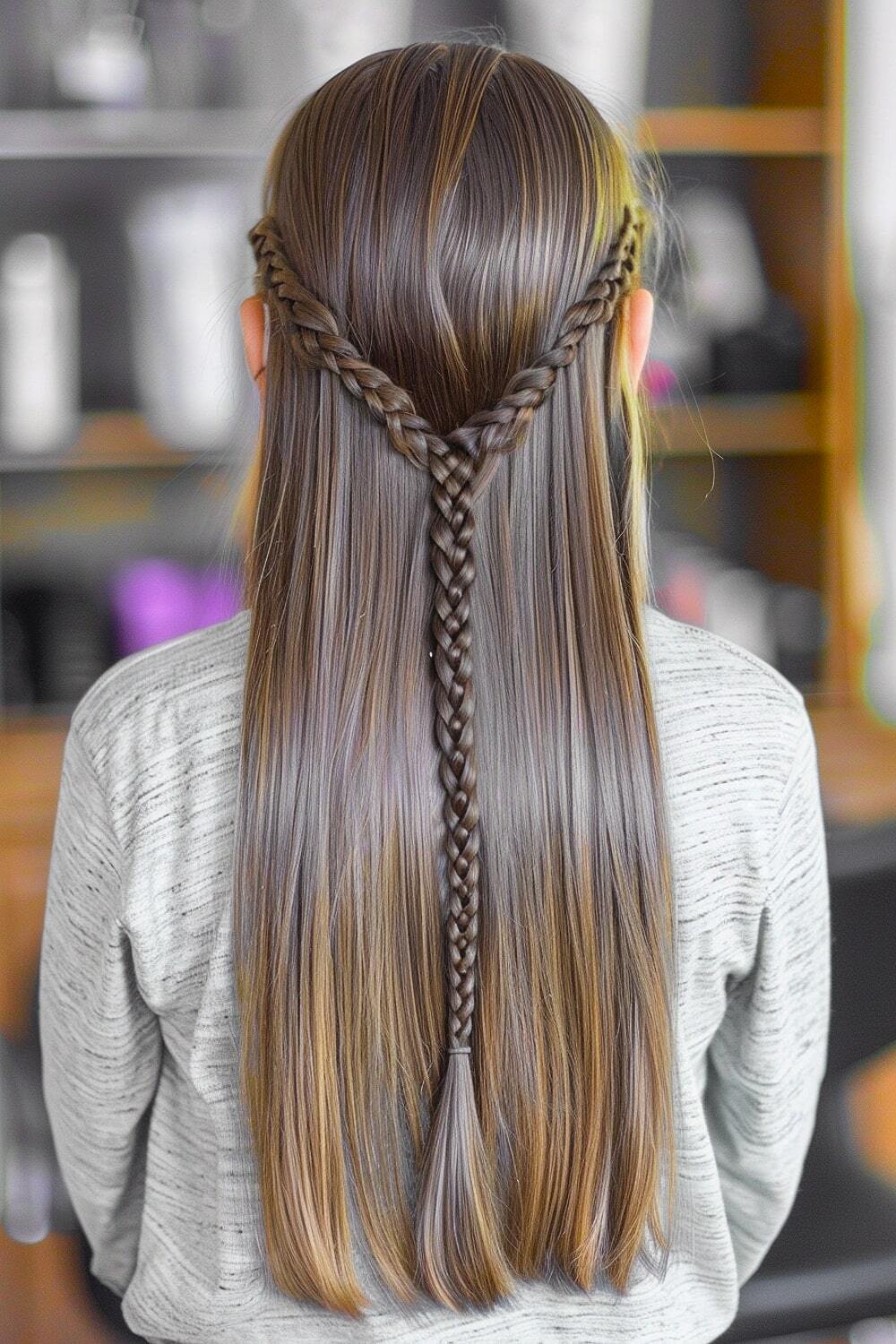 Easy girls' hairstyle for long hair
