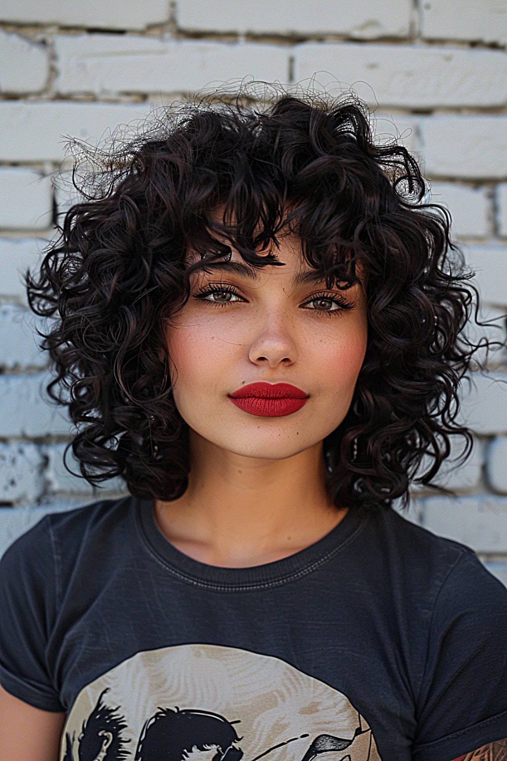 Shaggy curly wolf cut