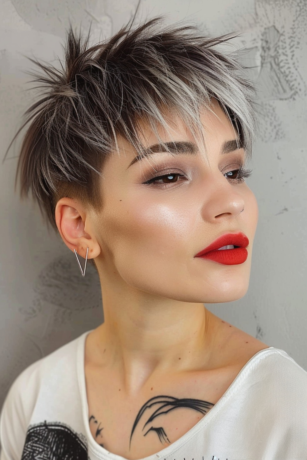 Edgy shaggy pixie with spiky ends