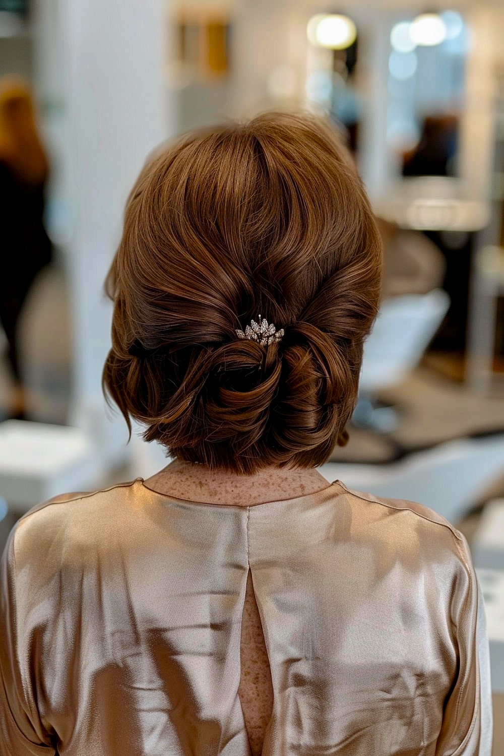 Half-up short hair for women over 60