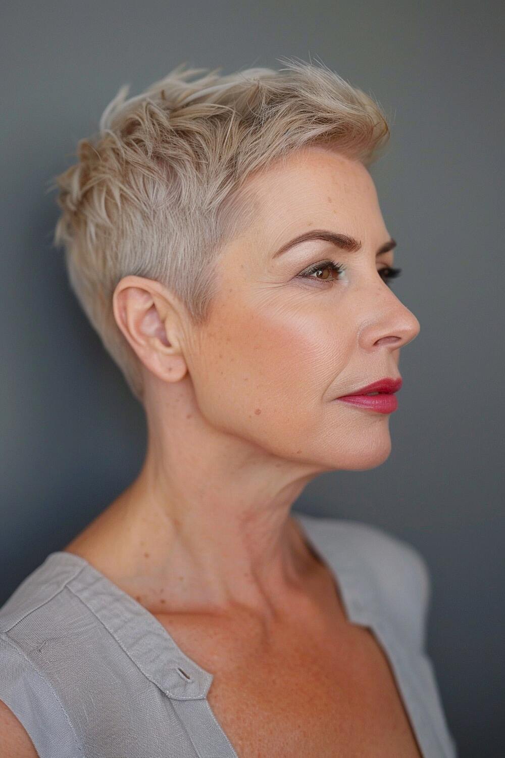 Very short pixie cut