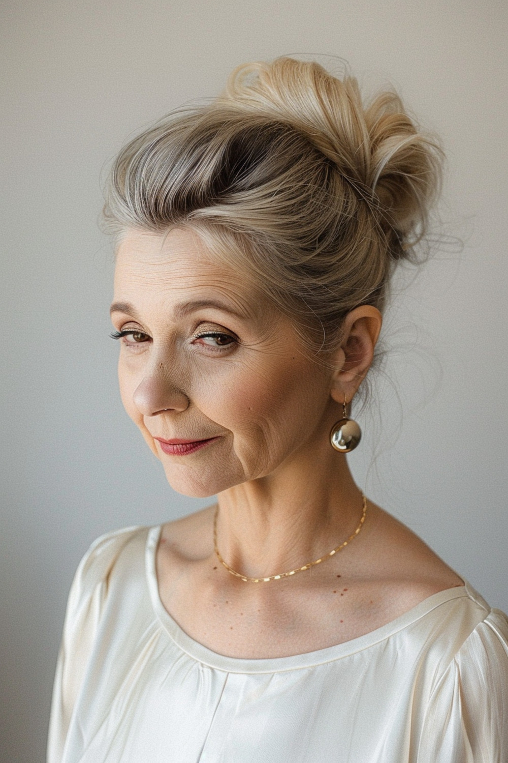 Elegant updo for formal events for women over 60