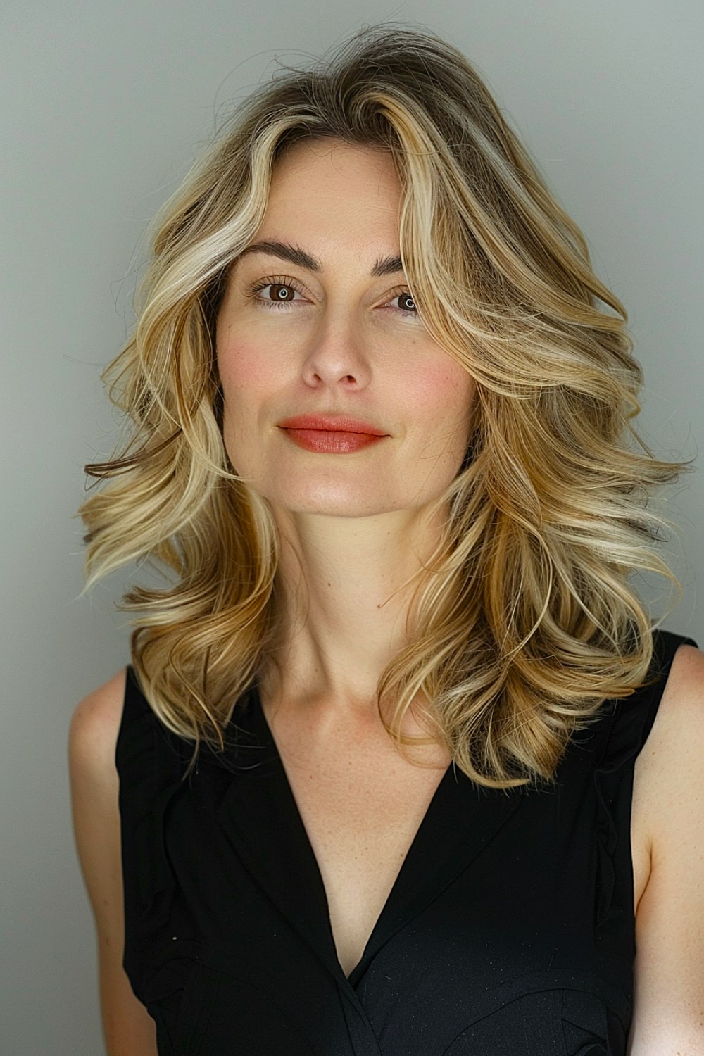 Butterfly haircut on medium-length thin hair