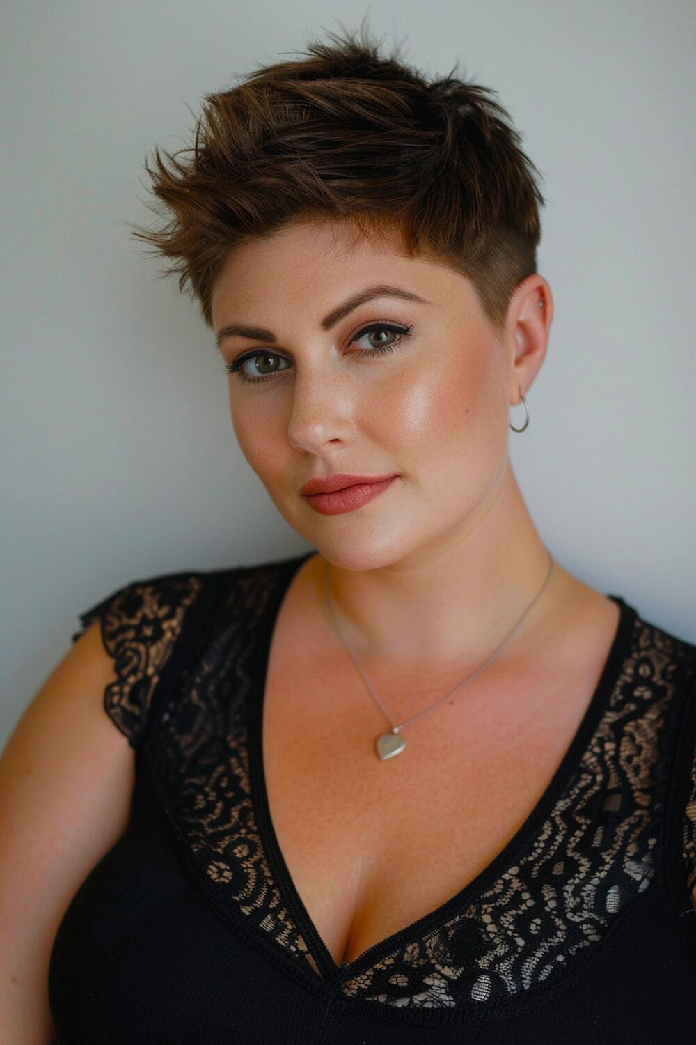 Spiky pixie haircut for round faces