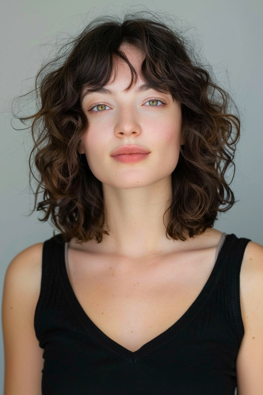 French long bob with curls