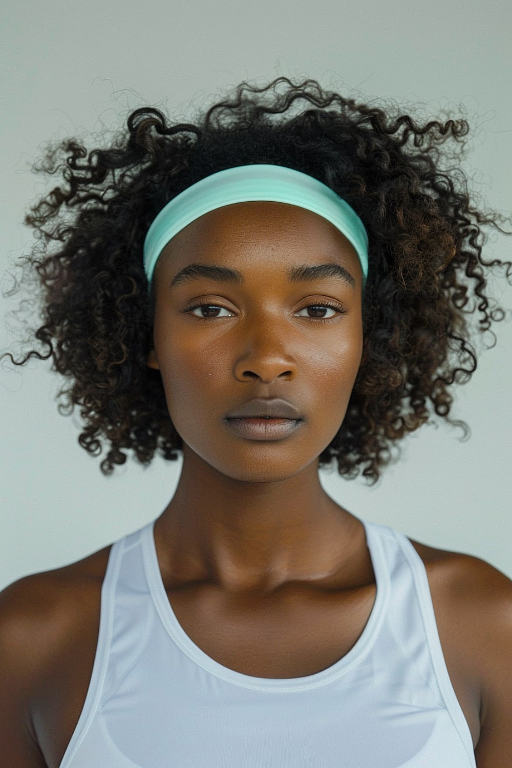 Sporty curly hairstyle