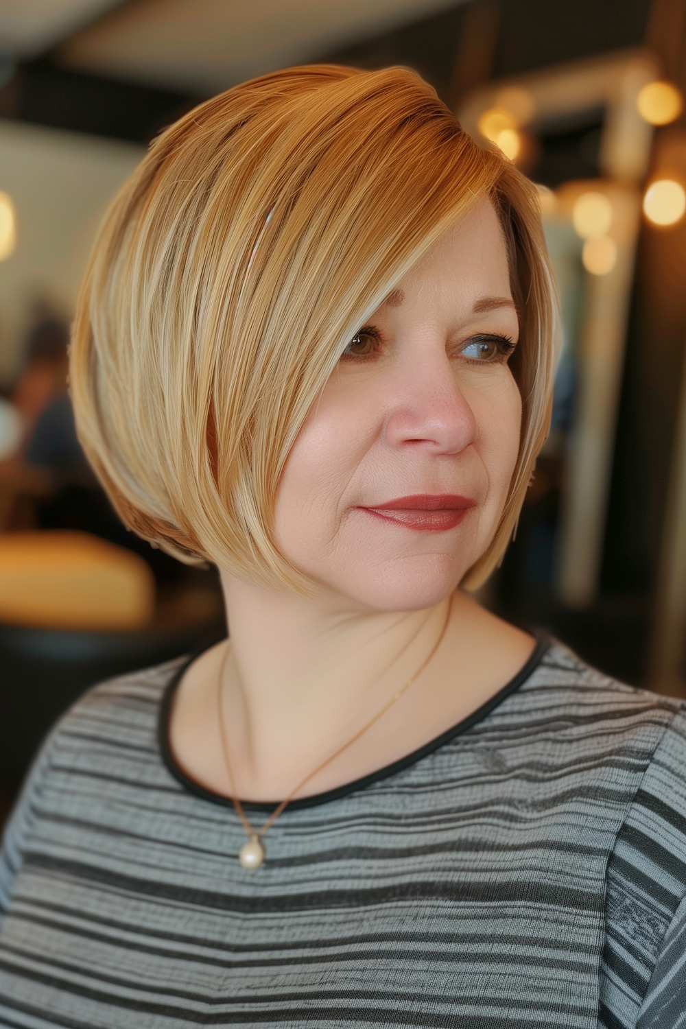 Golden honey blonde bob