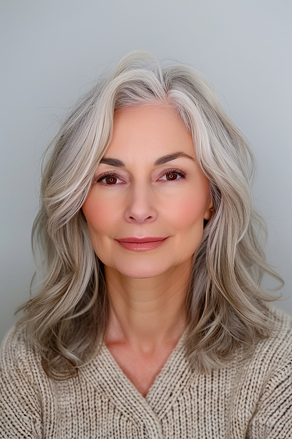 Medium-length cut for fine hair over 50