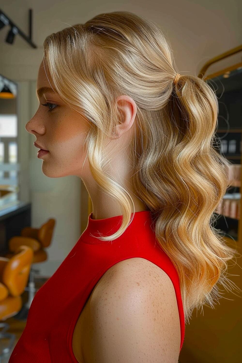 Easy ponytail hairstyle