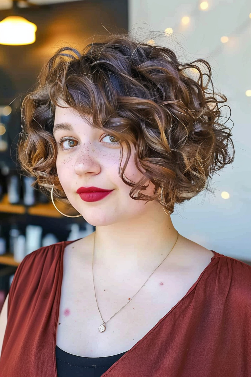 Inverted bob with soft curls