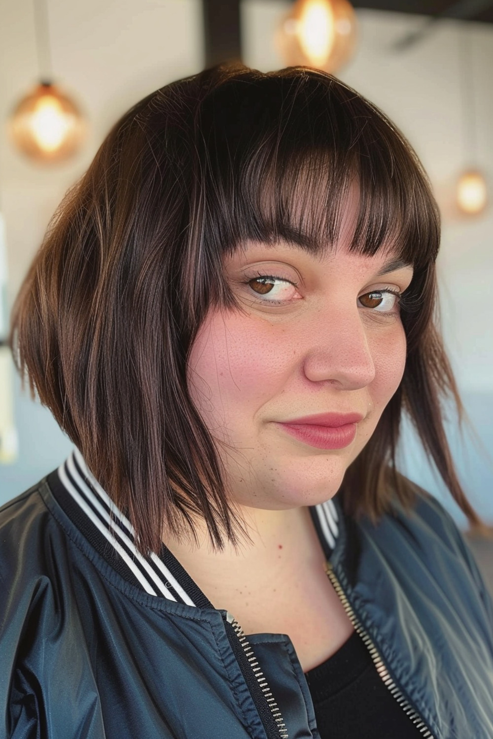 Inverted bob with wispy bangs