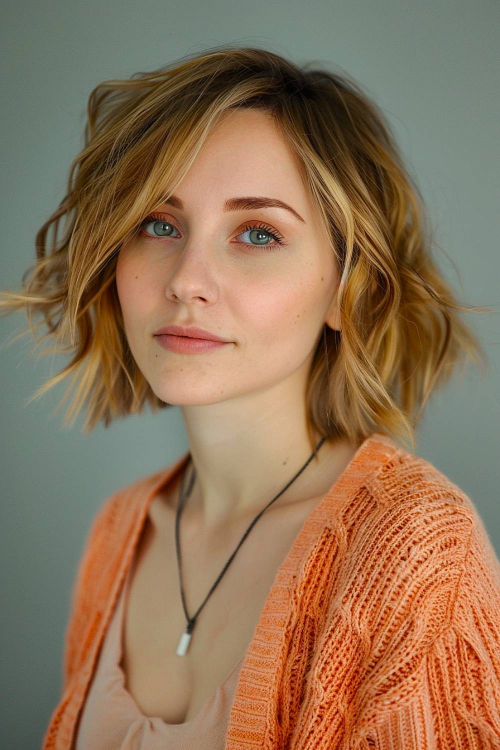Italian bob with highlights