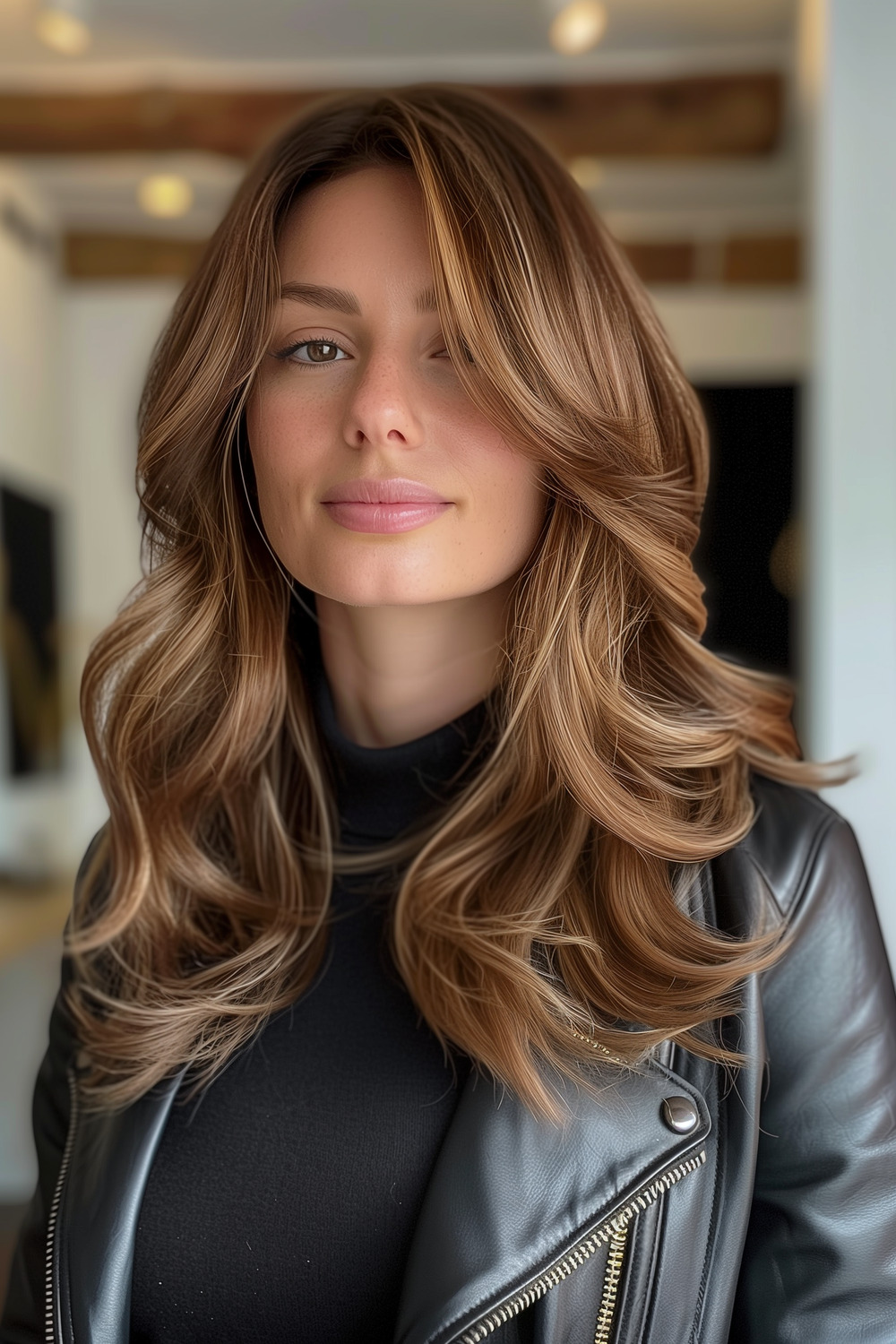 Layered butterfly cut with subtle highlights