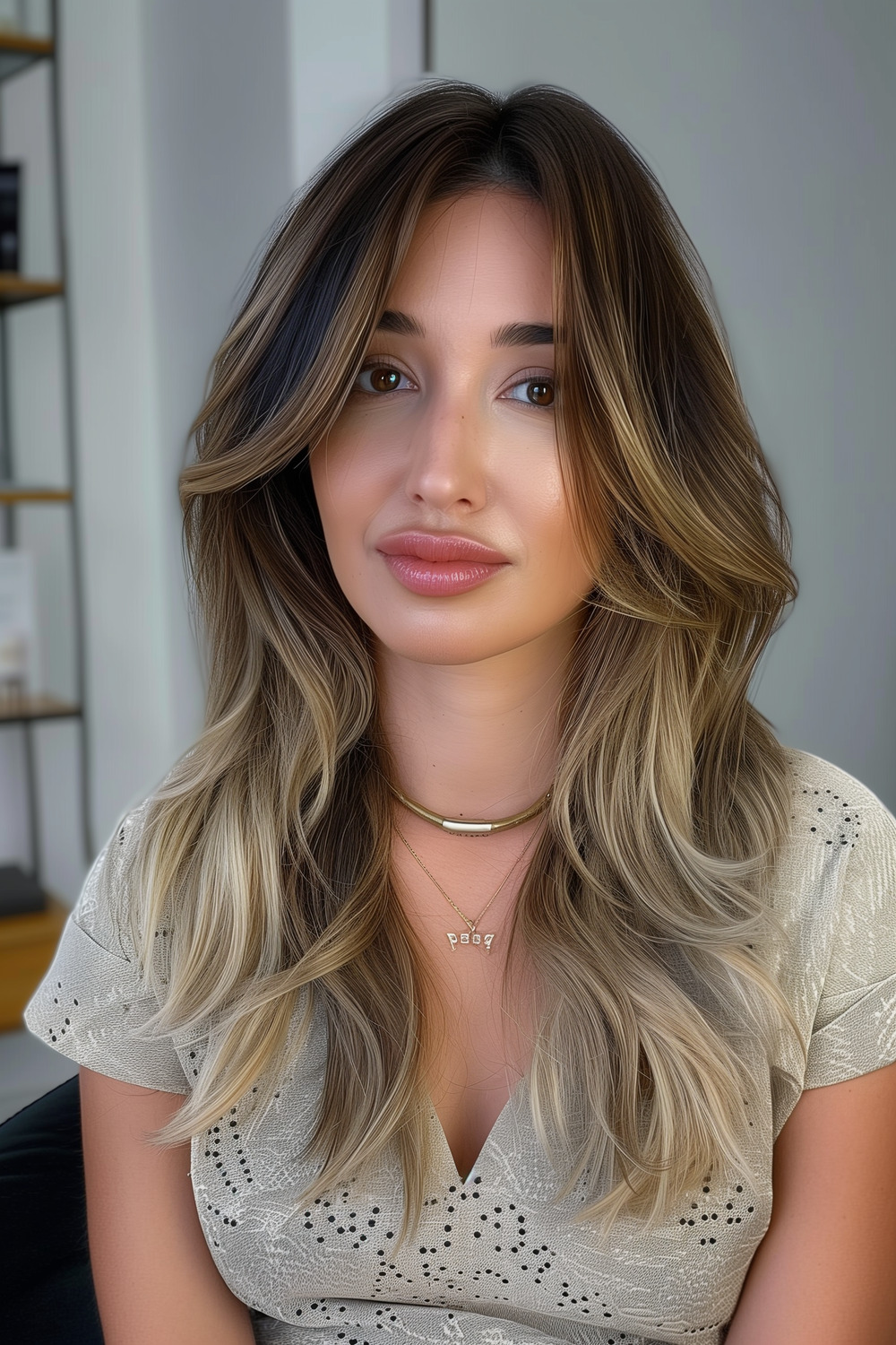 Layered butterfly cut with subtle ombre