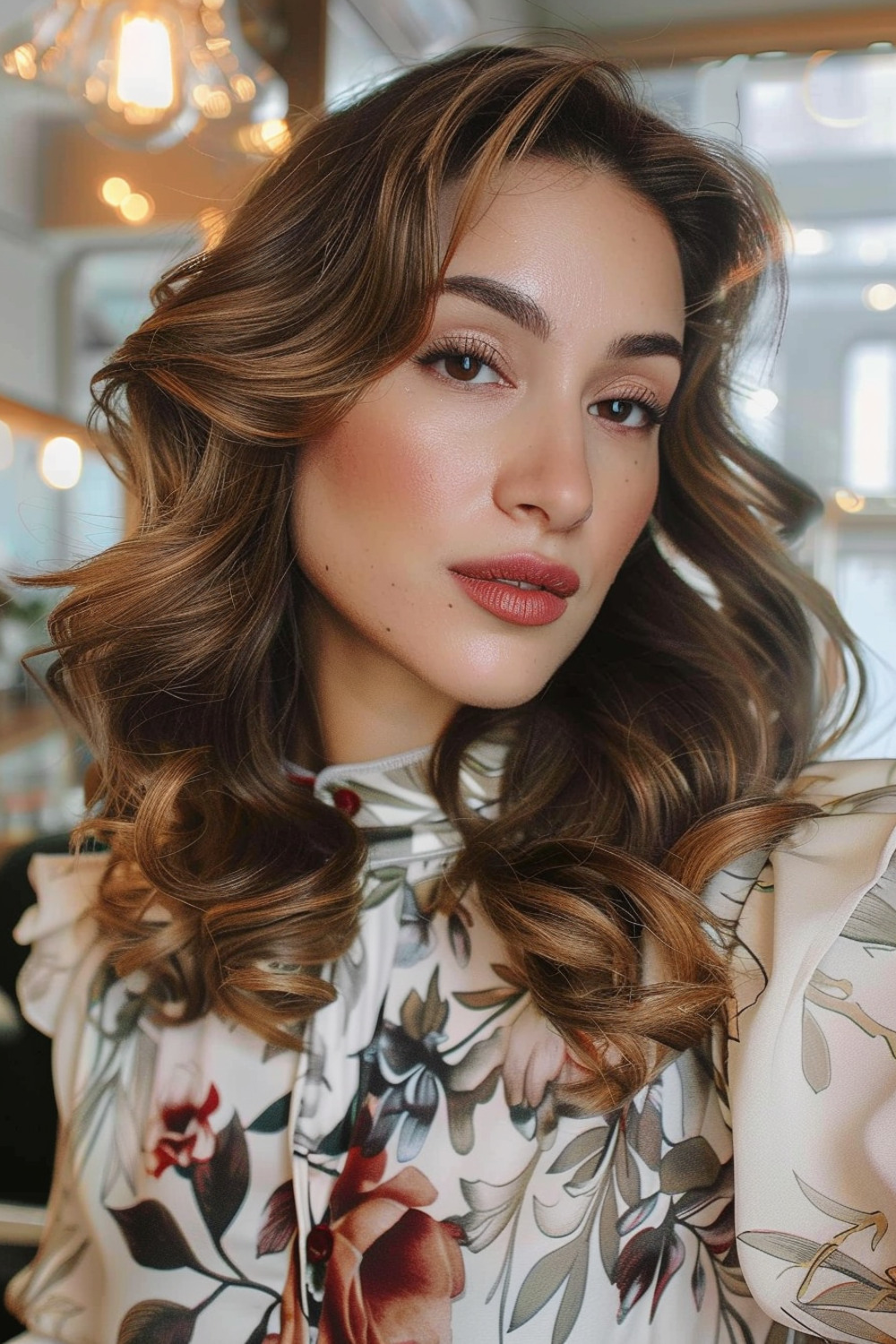 Layered hair with soft curls