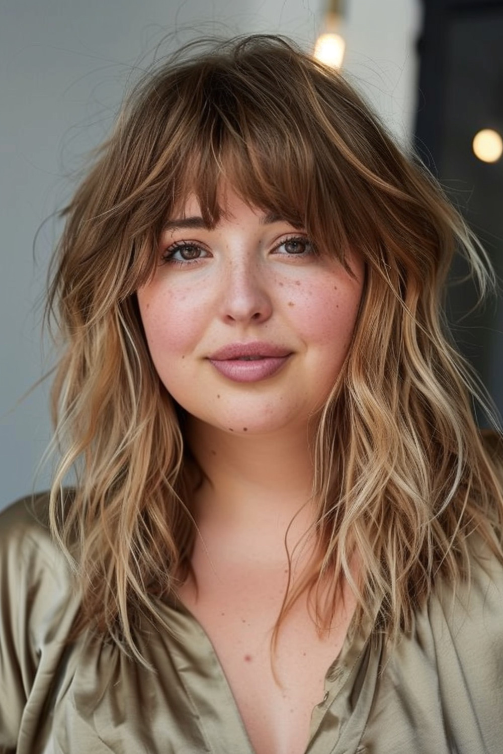 Layered shag with long bangs