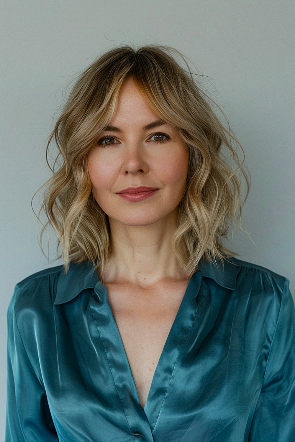 Long bob with french bangs