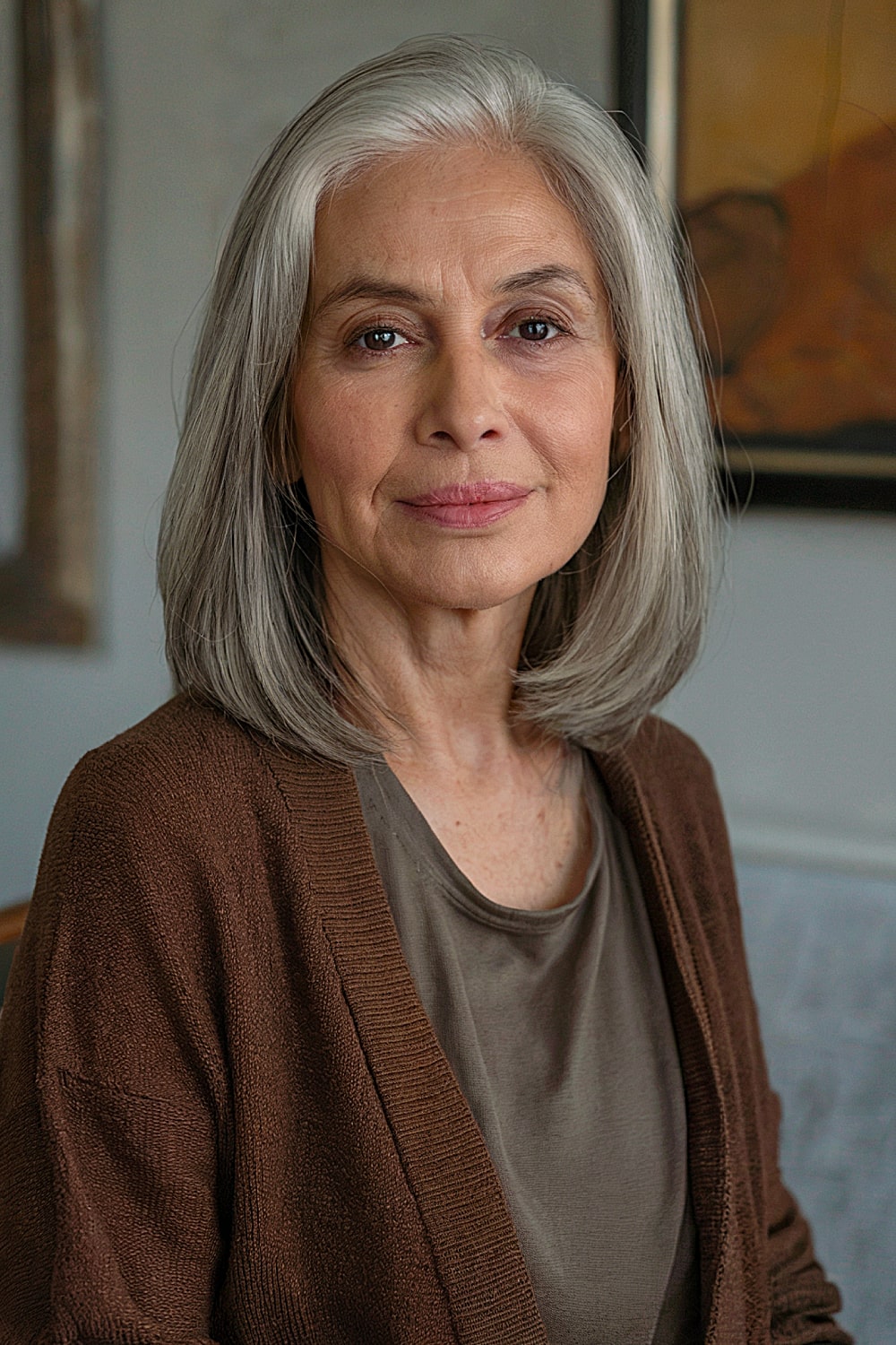 Long bob for women over 60