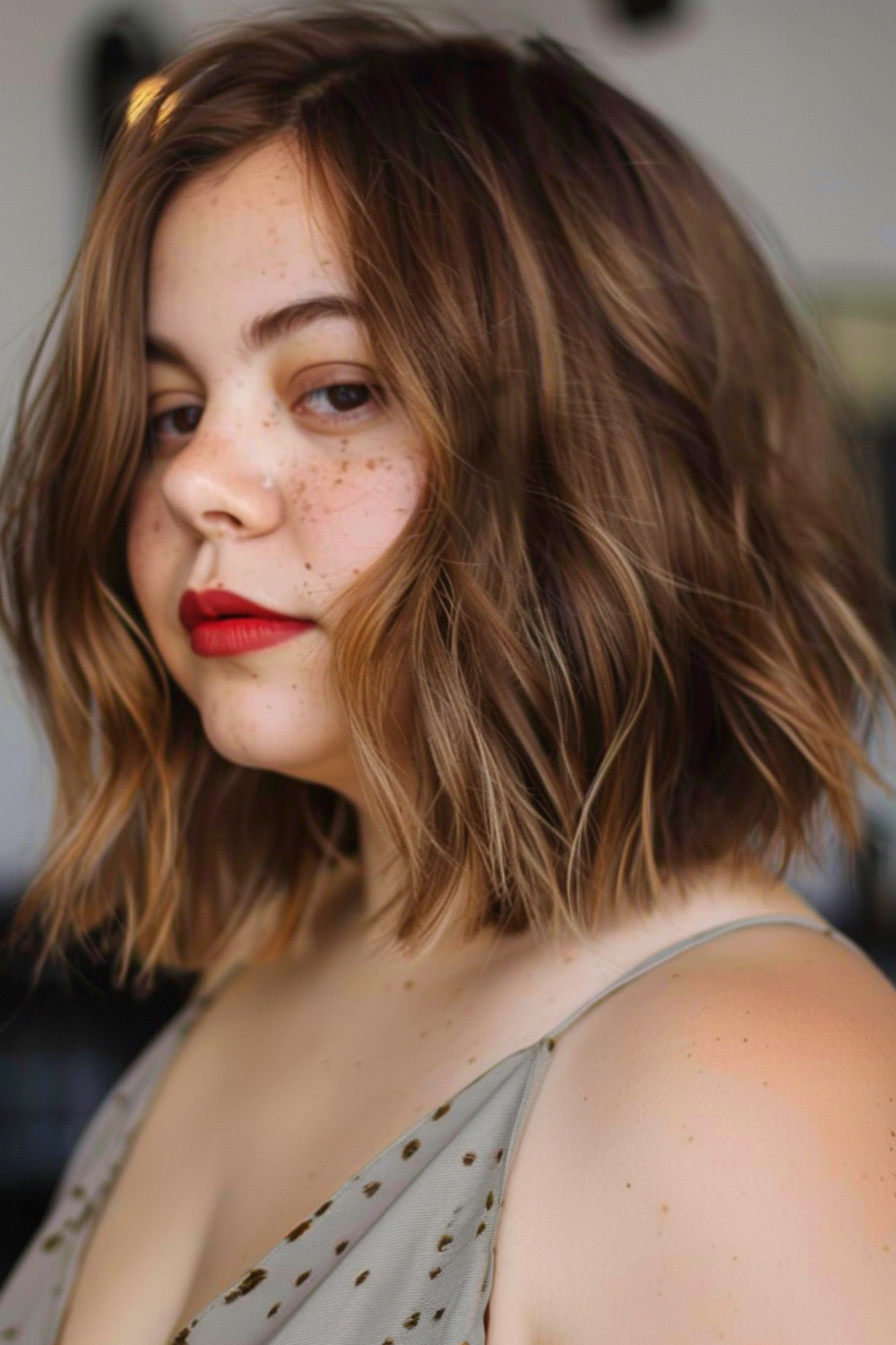 Long bob with textured ends