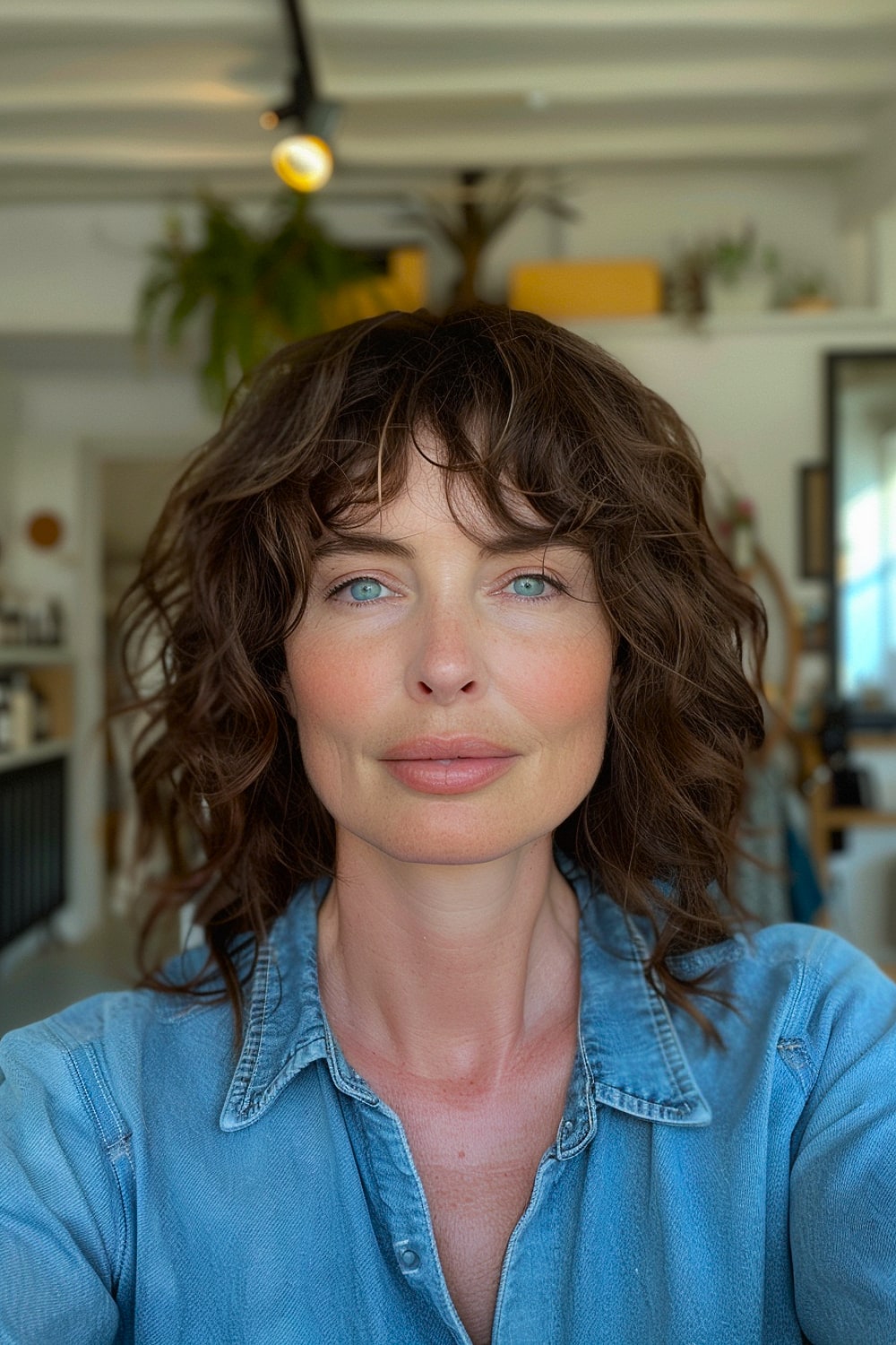Curly long french bob