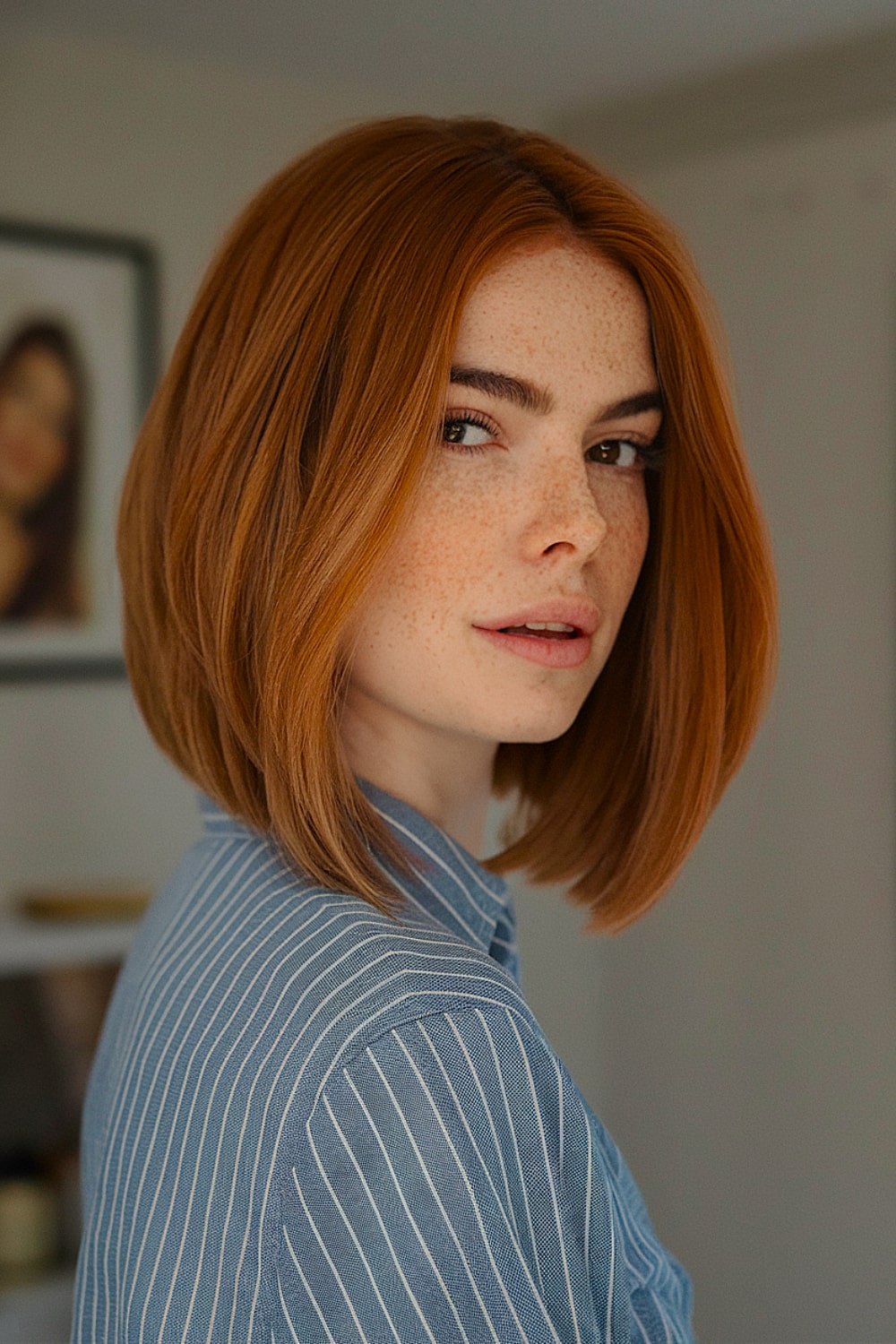Long stacked bob haircut
