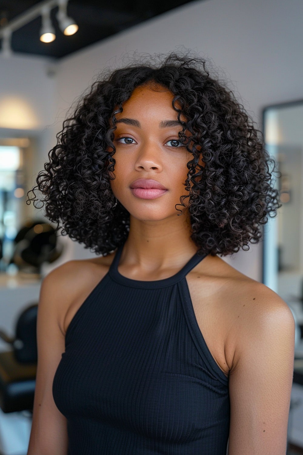 Hairstyle for thick natural curls