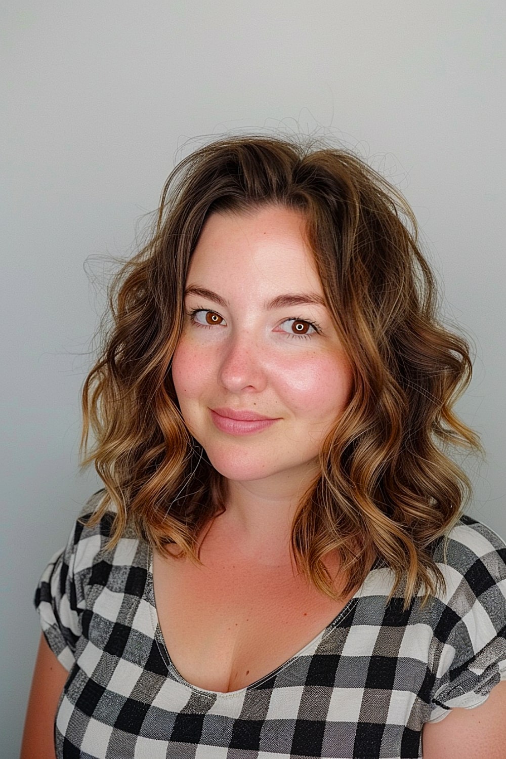 Medium-length thin hair for plus size women