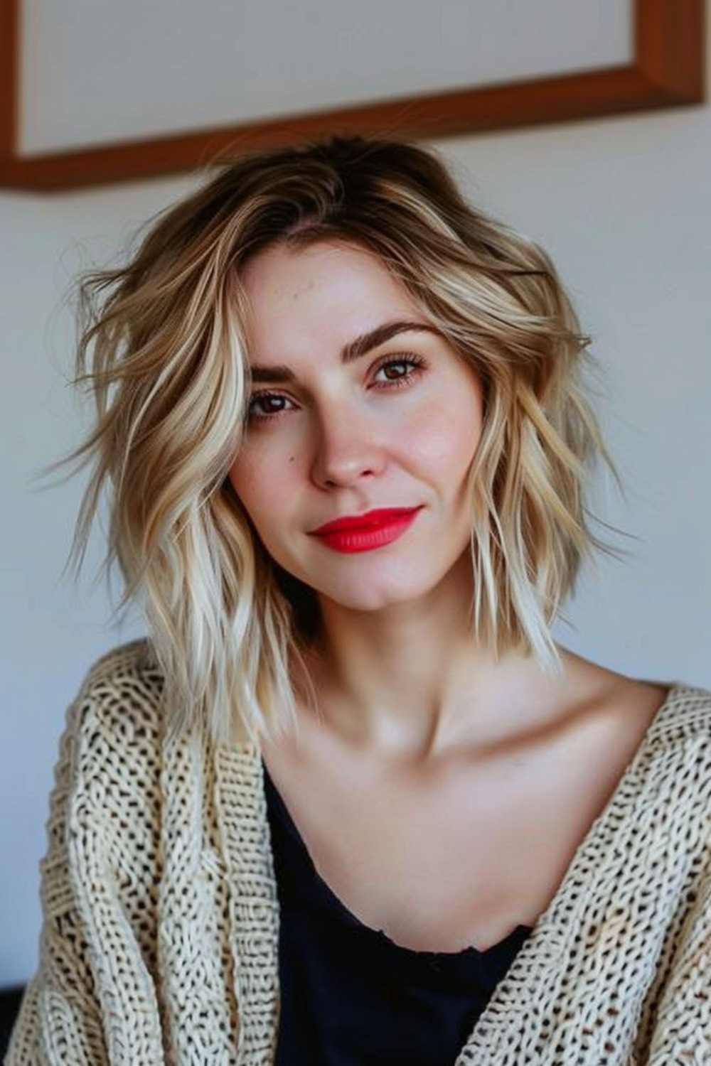 Messy bob with asymmetrical layers