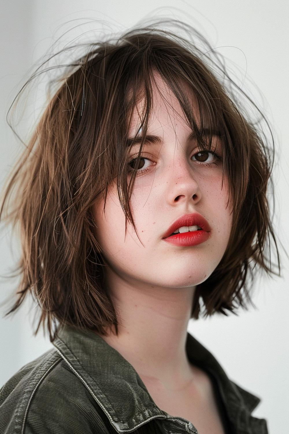 Messy bob with razored edges