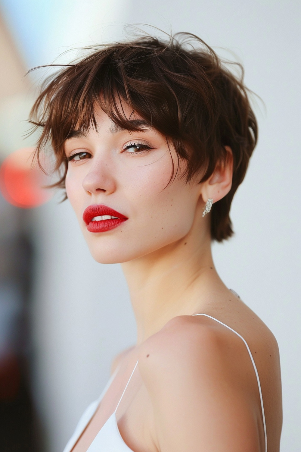 Messy crop with choppy bangs