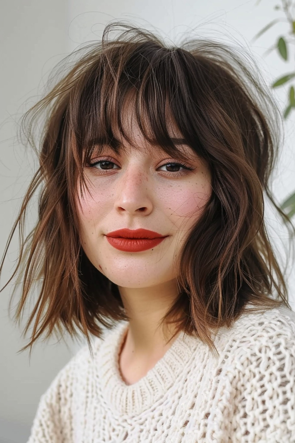 Messy shag with wispy bangs